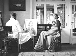 Kurt Schwitters painting Mabel Elliott Taylor, Norway 1938