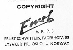 Stempel von Ernst Schwitters, um 1950
