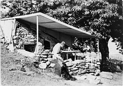 Hütte in Hjertøya, Norwegen, um 1933